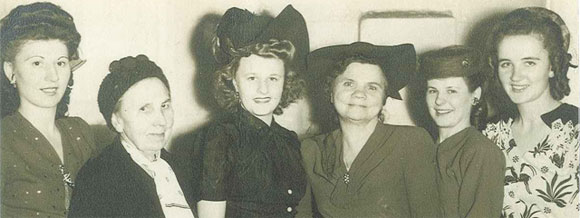 My grandmother, Cecelia, is the third from the left, in the black. Pretty, right?? These other women are, starting from the left, my great aunt Vicki, some lady I don't know but is labeled as "Ciotka," my grandma, my great-grandmother (grandpa's mom), great aunt Bernice, and great aunt Stephanie.