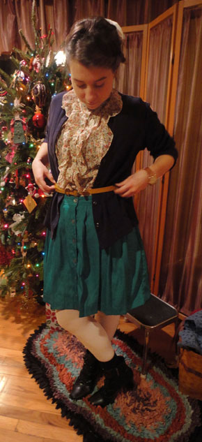 Julia shows off her cute little outfit.