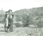 My grandma and grandpa in a desert. 