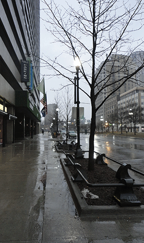 The street. On the way back to my car. 