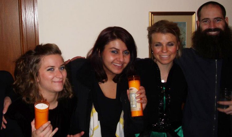 My cousin Johanna, friend Diana, me, and Father Pio. This is what Catholic-folk look like after an awesome mass that bridged 2012 into 2013. Excuse my closed eyes, I was tired. Please note Fr. Pio's ever-present smiling, joyful eyes...even though he was sick and tired. 