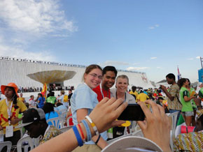 Fellow-pilgrims and I in Madrid--the last time I saw Benedict XVI. 
