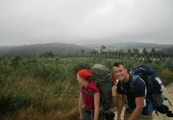 Josh and I on the Camino. This was a special day--and one of my favorites. We had just finished praying a rosary and Josh said one of his favorite prayers is a special ending-prayer to the rosary. And then we enjoyed the beautiful scenic views that surrounded our Camino. 
