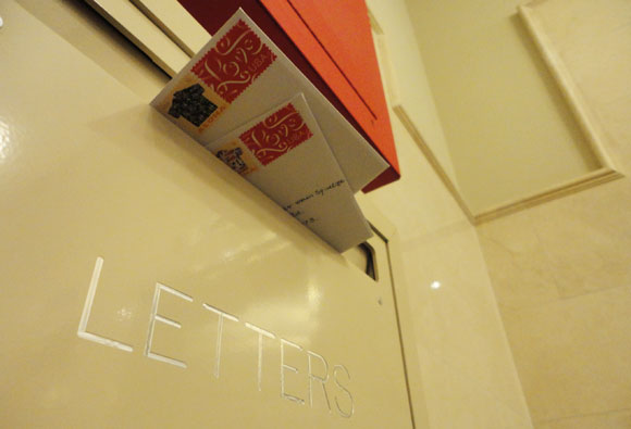 Letters! I like that the stamps say "Ahola" and then "Love." I imagine that they read, when read side-by-side, "Greetings, Love!"