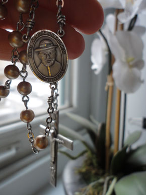My sister-in-law gifted me with this custom St. Damien of Molokai rosary. It's pretty much the bomb. This story tells why it's so special to me. <3