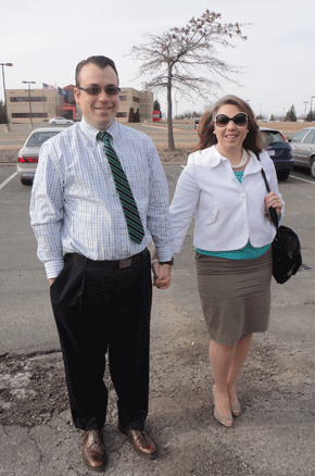 My brother, David, and his wife Esther arrive in their Easter finery. 