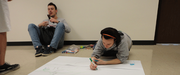 I made everyone draw a mural of the Camino. It's because I believe in art. 