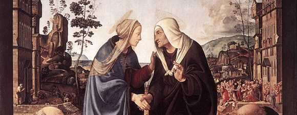 Mary and Elizabeth exchange greetings. I hope it was a raw and honest, "What the crud is even going on right now??"