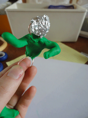 Get out the clay and begin to work. Here's the thing: I haven't worked with clay since high school. I know where I keep the clay, but I don't ever take it out. That's why I dig the crafting challenge--it forces me to be creative. 