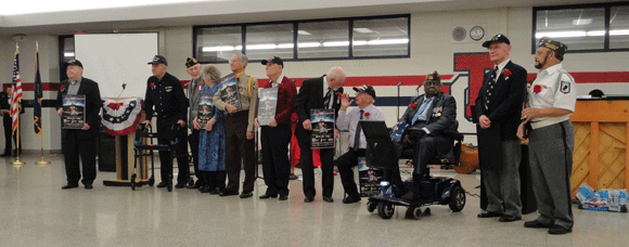 The WWII veterans present. 