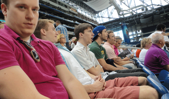 I showed up and sat with these goobers who were all like, "And when Christine comes, we'll all stand up and yell."