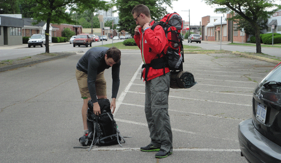 Josh and Matt--preparing for the Camino. 