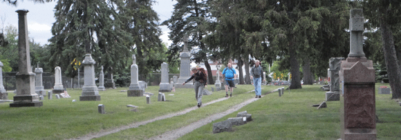 I totally made my pilgrims walk through a historic cemetery last time. 