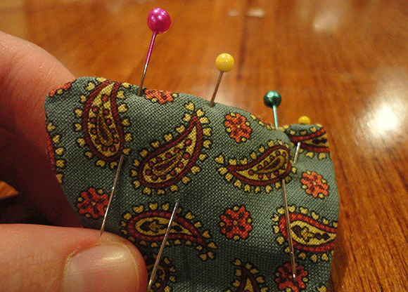 Like my bow-tie. I pinned it! (Yuk, yuk, social media joke!) Hand sew this sucker shut. When your mom says you should hand sew in a different location, disregard her because you're already this far. 