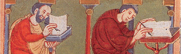 Scribes scribin' away. 