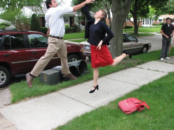 Jesus and I high five. Taken approximately a million years ago. 