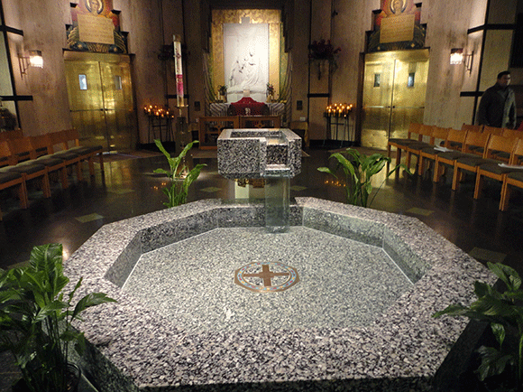Baptismal font.