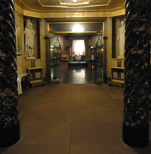 Looking into the chapel. 