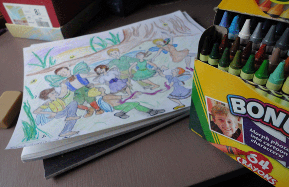 Lauren's crayons and picture. 
