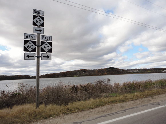 Michigan! I turned a corner and saw this: water, clouds, fall colors. Ahhh. 