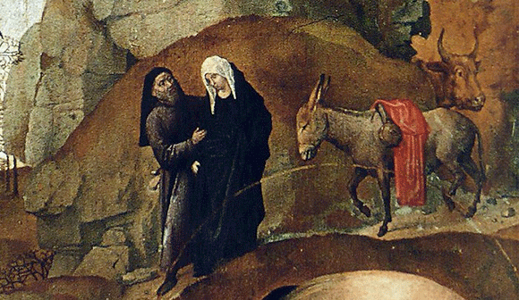 Detail from the left panel of the Potinari Altarpiece Hugo van der Goes (c. 1440- 82)