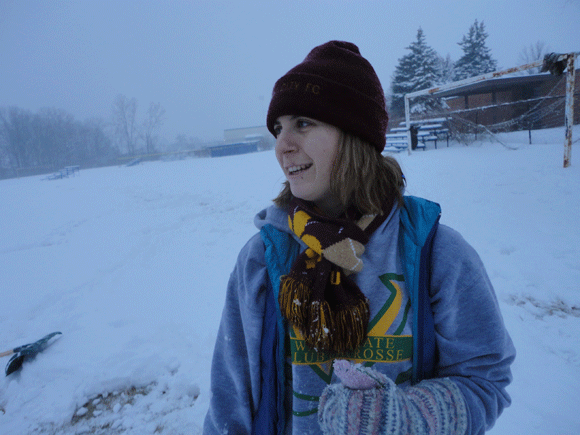 Christine. In the snow. 