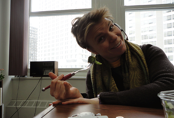 Selfie @ work. Eat them greens!