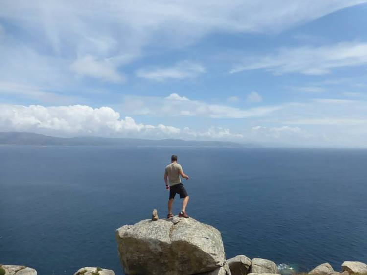 Stolen from Julia. Short hair, don't care. This is Josh at the end of the world. 