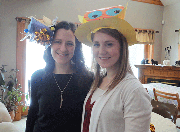 Breaking up quotes with two beautiful ladies in homemade hats. :)