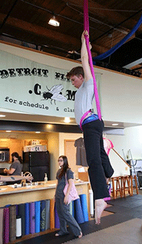 Internet, meet the image I didn't want you to see. The one where I'm straining and puffing and my armpits are full of sweat and, yes, those circus skills be up in my tush.