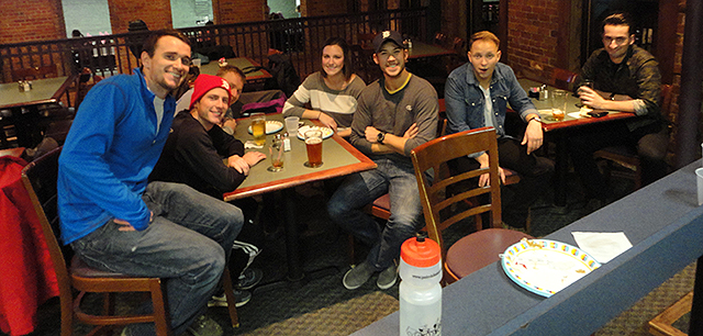 From last Friday. Josh in the Center (ha), with the baseball hat. <3