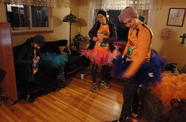 Also, unrelated, Thanksgiving weekend was a thing that happened. Here's a trailer photo of us waking up in the early early morning to run 10K in the cold in tutus. It's ze best. 