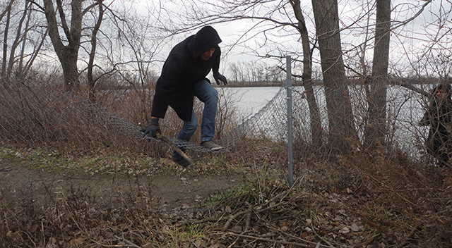 But then we hit a dead-end and were required to climb over and under a series of fences. Ha! 