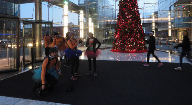 Arriving downtowwwn, waiting to meet up with Matt and his homegirn, Beka. Alternatively titled: "Scotty ties his shoe."