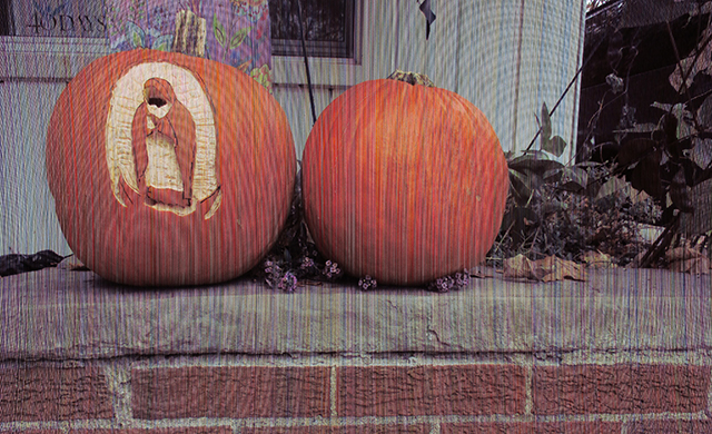 Paul carved this pumpkin. OUR LADY OF GUADALUPE. BEST EVER. 